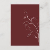 Moderne QR-code Burgundy Wedding - Gegevens Informatiekaartje (Achterkant)