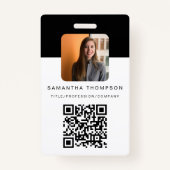 Moderne QR Code Business Logo ID Kaart Medewerker Badge (Voorkant)