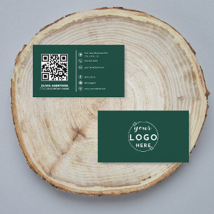 Moderne QR Code Custom Logo Social Media Groen Visitekaartje
