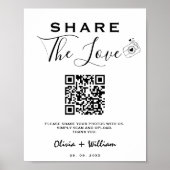 Moderne QR-code | Deel de Liefde Trouwbord Poster (Voorkant)