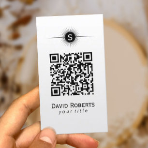 Moderne QR-code Eenvoudig naamplaatje Visitekaartje