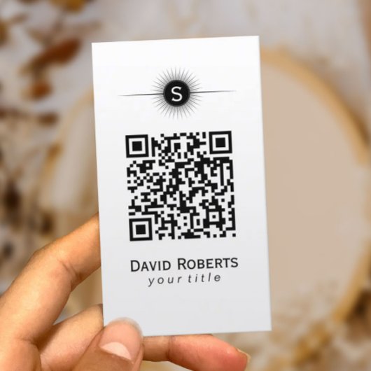 Moderne QR-code Eenvoudig naamwoord Visitekaartje