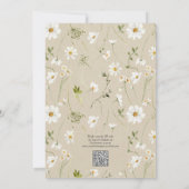 Moderne QR Code Elegant Daisy Rustiek Vrijgezellen Kaart (Achterkant)