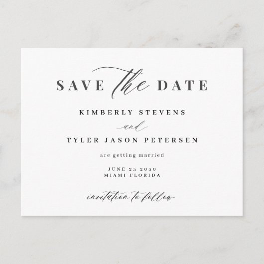 Moderne QR CODE-elegante bruiloft, behalve de datu Aankondigingskaart (Voorkant)