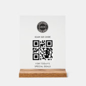 Moderne QR Code en Business Logo Dagelijkse Update Acryl Bord (Voorkant)