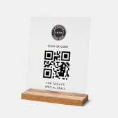 Moderne QR Code en Business Logo Dagelijkse Update Acryl Bord (Hoek)