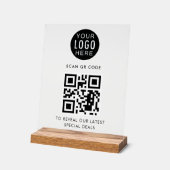 Moderne QR-code en zakelijke Logo-minimalist Acryl Bord (Hoek)