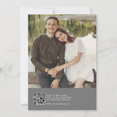 Moderne QR Code Foto bruiloft Uitnodiging (Achterkant)