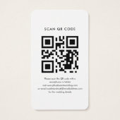 Moderne QR Code Foto Bruiloft Website Save the Dat Visitekaartje (Achterkant)
