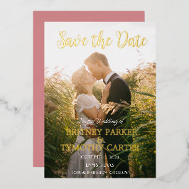 Moderne QR Code Foto Dusty Roos Weddenschap Folie Uitnodiging