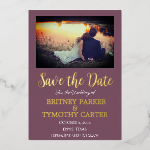 Moderne QR Code Foto Lavender Paars Weddenschap Folie Uitnodiging