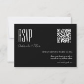 Moderne QR Code Foto Minimalist Zwart-wit RSVP Kaartje (Voorkant)
