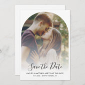 Moderne QR-code Foto RSVP bruiloft Save The Date (Voorkant / Achterkant)