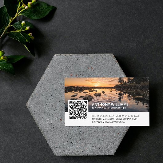 Moderne QR Code Fotograaf Visitekaartje