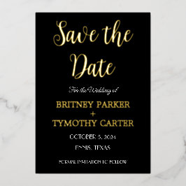 Moderne QR-code Fotokalligrafie Black Weddenschap  Folie Uitnodiging