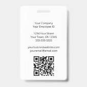 Moderne QR-code Haarstylist Zwart Wit Badge (Back)