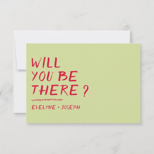 Moderne QR Code Handgeschreven Kleurrijke Retro Br RSVP Kaartje (Achterkant)