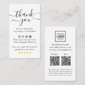 Moderne QR-code Hartelijk dank voor Kaarten voor o Visitekaartje (Voorkant / Achterkant)