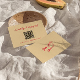 Moderne QR Code Heldere Kleurrijke Retro Funky Bru RSVP Kaartje