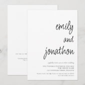 Moderne QR-code Huwelijk Script Namen Kaart (Voorkant / Achterkant)