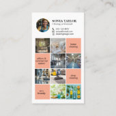 Moderne QR-code Insta fotocollage reiniging Visitekaartje (Achterkant)