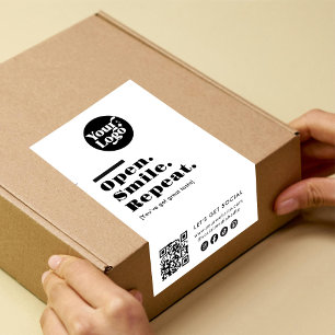 Moderne QR-code logo verpakkings witte doos verzeg Rechthoekige Sticker