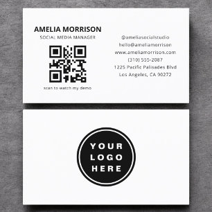 Moderne QR-code Minimalistische professionele Logo Visitekaartje