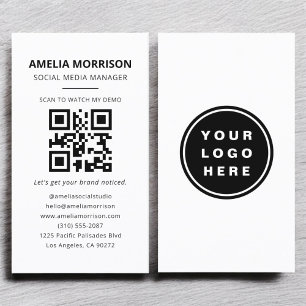 Moderne QR-code Minimalistische professionele Logo Visitekaartje
