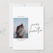 Moderne Qr-code Multi Photo Custom Save the Date Kaart (Voorkant)