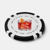 Moderne QR-code Negroni Drink Voucher Poker Chips (Enkel)