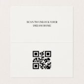 Moderne QR Code Neutrale Makelaar Visitekaartjes (Binnenkant ongevouwen)