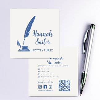 Moderne QR-code notaris Ondertekenaar openbare len Vierkante Visitekaartje