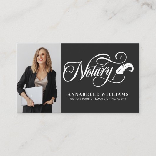 Moderne QR-code Notarische foto Visitekaartje (Voorkant)