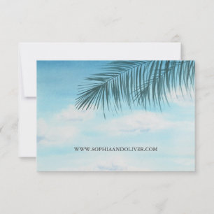 Moderne QR Code Ocean Blue Beach bruiloft RSVP-kaa RSVP Kaartje