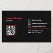 Moderne QR-code op dak van rode driehoek gebouw Flyer (Achterkant)