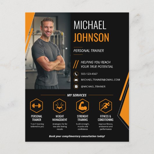 Moderne QR-code persoonscoach Flyer (Voorkant)