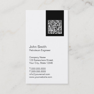 Moderne QR-code Petroleum Engineer Visitekaartje