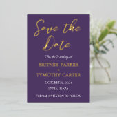 Moderne QR Code Photo Calligraphy Script Weddensch Folie Uitnodiging (Staand Voorkant)