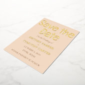 Moderne QR Code Photo Champagne Script Weddenschap Folie Uitnodiging (Gedraaid)