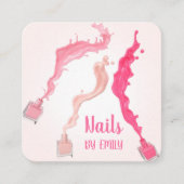 Moderne QR Code Professionele Nail Spa Salon Vierkante Visitekaartje (Voorkant)