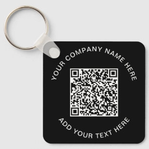 Moderne QR-code - Promotioneel zwart Sleutelhanger