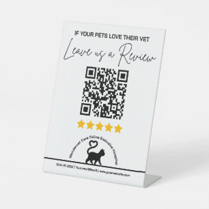 Moderne QR-code reviewverzoek voor veterinair ziek Reclamebord Met Voetstuk