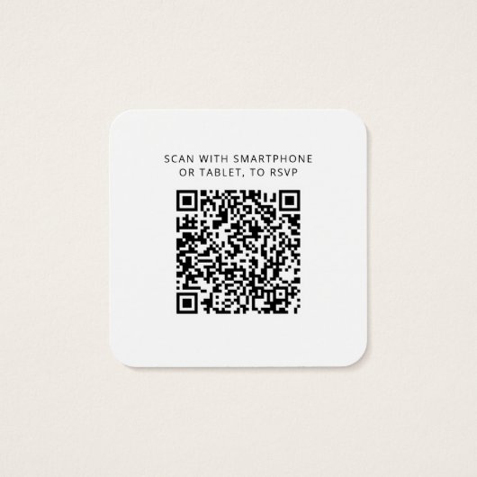 Moderne QR Code RSVP Wedding Website Kaart (Achterkant)