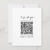 Moderne QR Code Scannable Wedding R.S.V.P. Reactie Kaart (Voorkant)