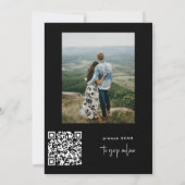 Moderne QR CODE script namen 2 foto's bruiloft Kaart (Achterkant)