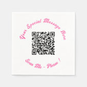 Moderne QR Code Servetten met Uw Speciale Tekst (Voorkant)