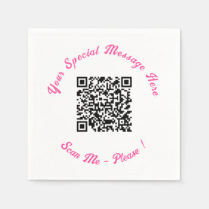Moderne QR Code Servetten met Uw Speciale Tekst