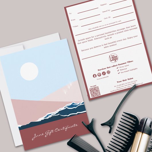 Moderne QR Code Services Notitie Juni Cadeaubon