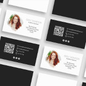 Moderne QR Code Social Media Professionele Foto Visitekaartje