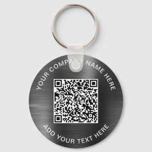 Moderne QR-code - speciale zilver Sleutelhanger